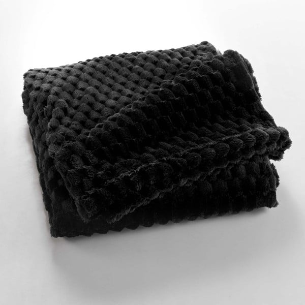 Fekete mikroflanel takaró 125x150 cm Mini Frosty – douceur d'intérieur