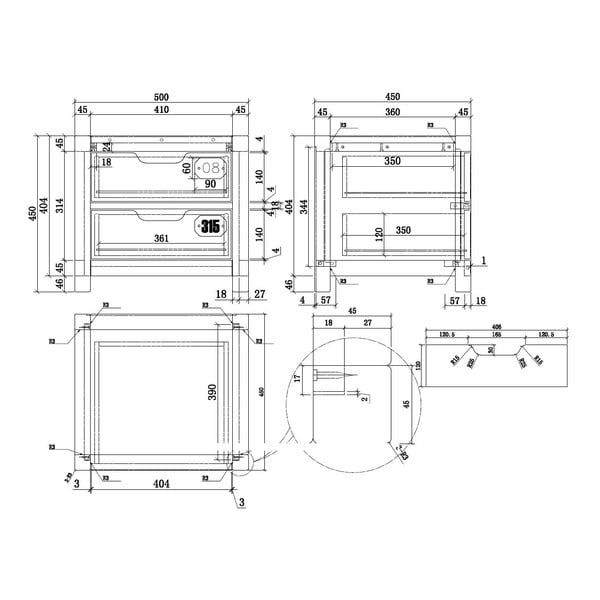 Alex barna borovi fenyő éjjeliszekrény - Vipack-image-2