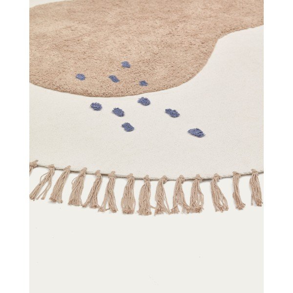 Elefántcsont színű pamut gyerek szőnyeg ø120 cm Tamya – Kave Home-image-3