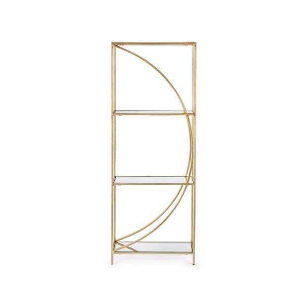 Aranyszínű acél könyvespolc 56x151,5x25 cm Elenor – Bizzotto