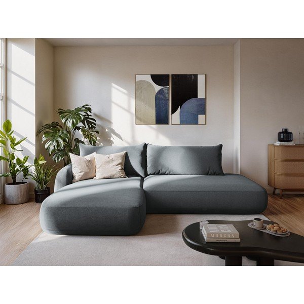 Szürke kinyitható sarokkanapé (bal oldali-heverő résszel) Hale – Makamii-image-1