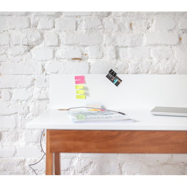 Luka szürke íróasztal kőrisfa lábakkal, hossz 110 cm - Ragaba-image-3