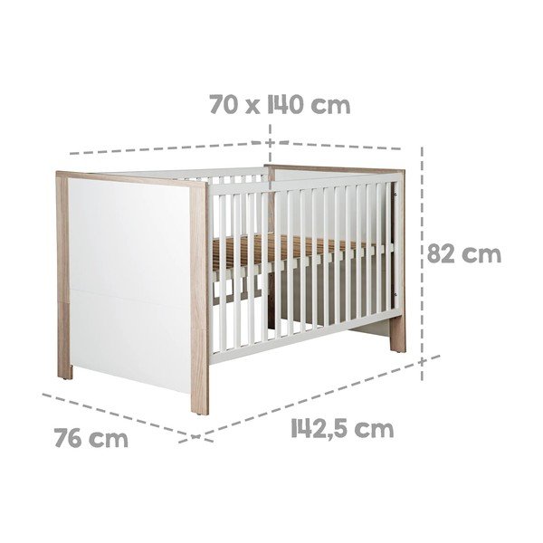 Fehér-natúr színű babaágy 70x140 cm Olaf – Roba-image-4