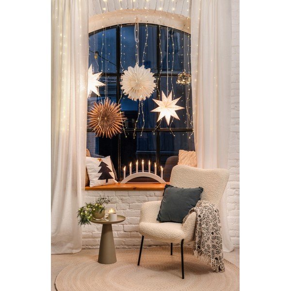 Zöld-krémszínű takaró 130x160 cm Maribelle – Bloomingville-image-1