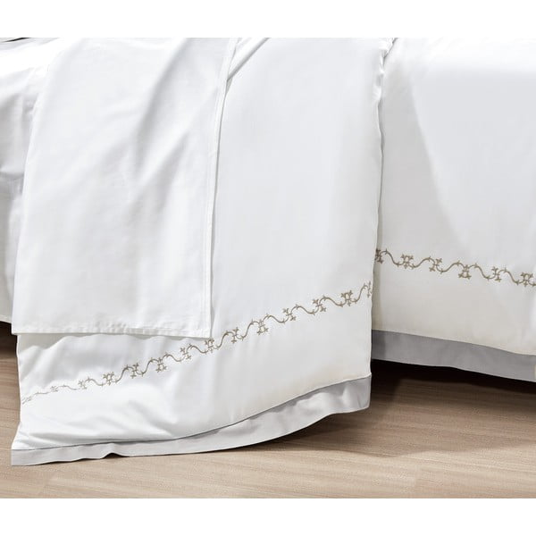 Fehér hatrészes  kétszemélyes-hosszabbított pamut-szatén ágyneműhuzat lepedővel 240x220 cm Diana – Mila Home Luxury-image-2