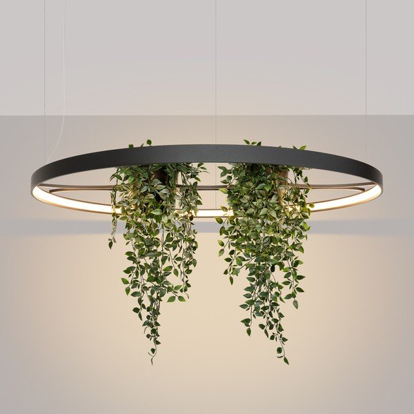 Fekete alumínium LED függőlámpa ø 110 cm RIO – Thoro-image-1