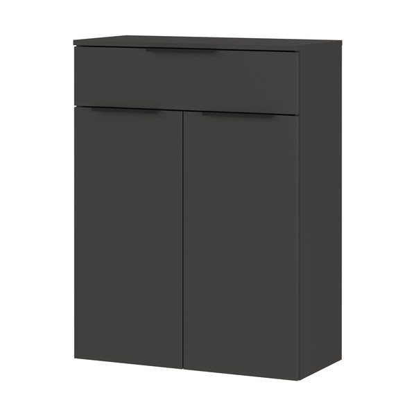 Antracitszürke magas-fali fürdőszoba szekrény 71x95 cm Crandon – Germania-image-2