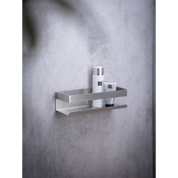 Matt ezüstszínű rozsdamentes acél öntapadós fürdőszobai polc Genova - Wenko-image-1