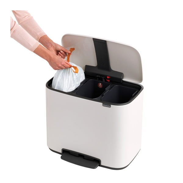 Fehér acél szelektív pedálos szemetes 33 l Bo – Brabantia-image-4