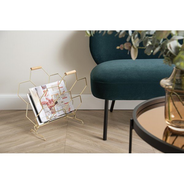 HoneyComb aranyszínű fém újságtartó - PT LIVING-image-1