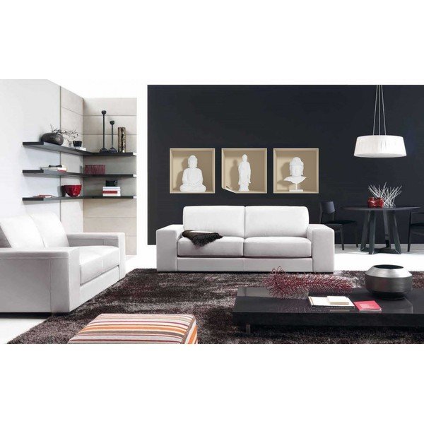 White Buddha 3D falmatrica, 3 db - Ambiance-image-2