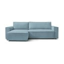 Mentazöld kordbársony kinyitható-tárolóhelyes sarokkanapé Nihad – Bobochic Paris