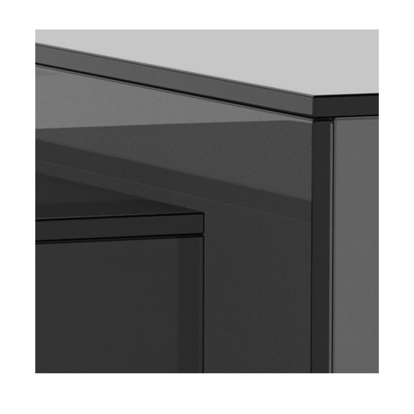 Szürke üveg dohányzóasztal szett 2 db-os 50x50 cm Dice – Actona-image-1