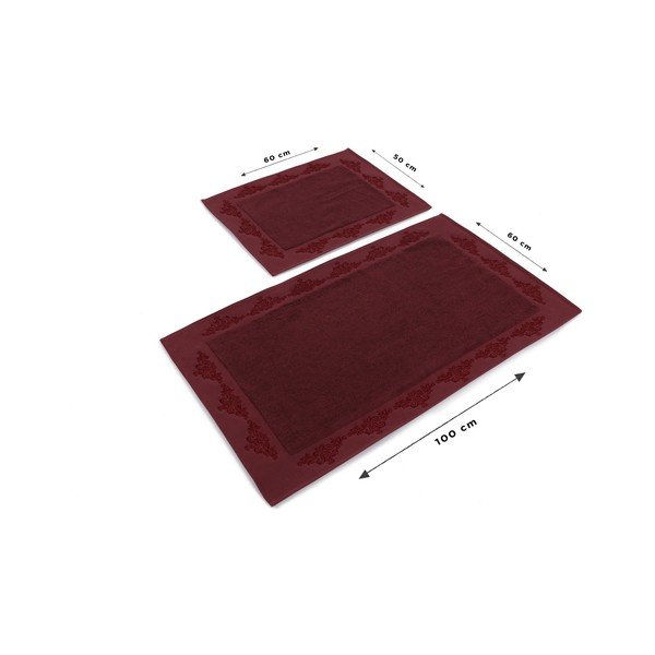 Sapphire 2 db-os borvörös pamut fürdőszobai kilépő szett - Hobby-image-3