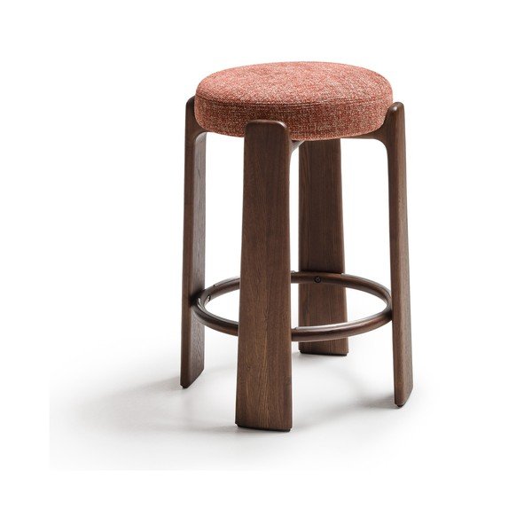 Terrakotta színű-sötét natúr színű kőrisfa bárszék (ülésmagasság 75 cm) Granite – Kave Home