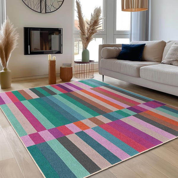 Türkiz mosható szőnyeg 80x150 cm Acid Rain – Mila Home-image-3