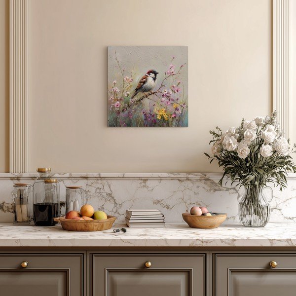 Nyomtatott vászon kép 32x32 cm Sparrow – Styler-image-1