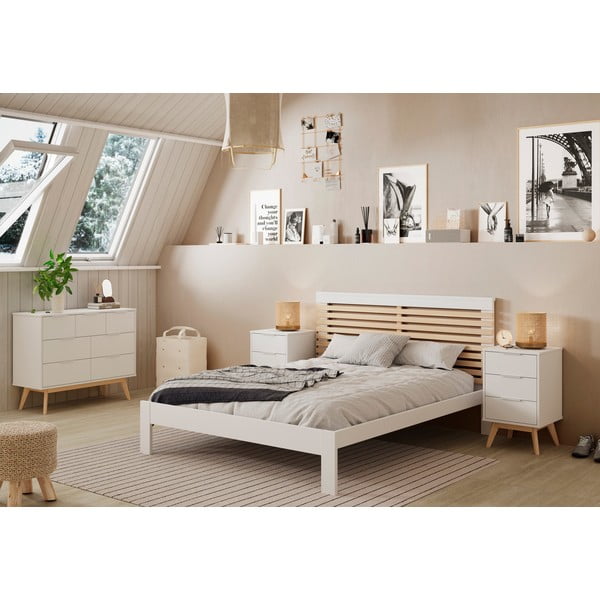 Fehér alacsony komód 120x83 cm Campus – Marckeric-image-1