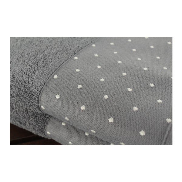 Patricia 2 db-os szürke pamut törölköző szett, 50 x 90 cm-image-1