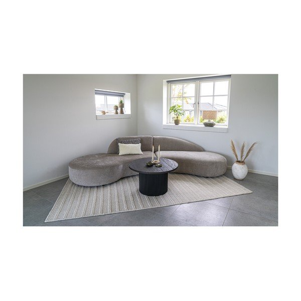 Sötétbarna kerek dohányzóasztal nyárfa dekorral ø 80 cm Boavista – House Nordic-image-3