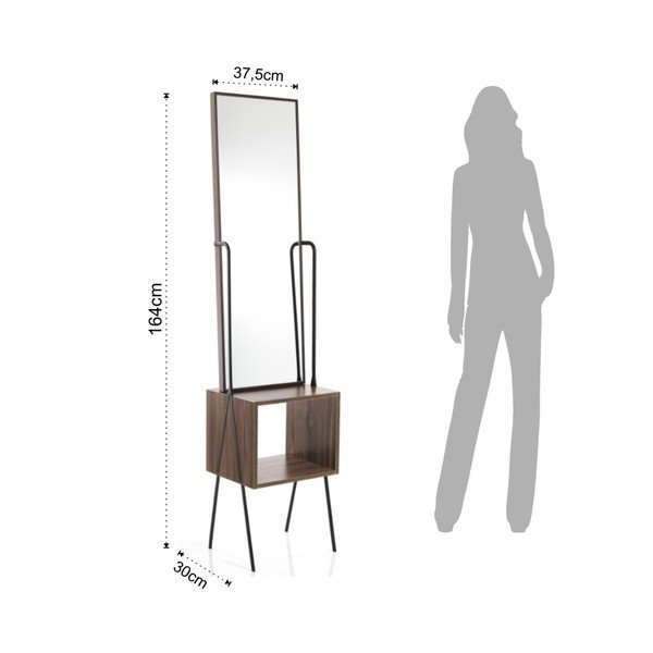 Billa álló tükör tárolóval, magasság 164 cm - Tomasucci-image-2