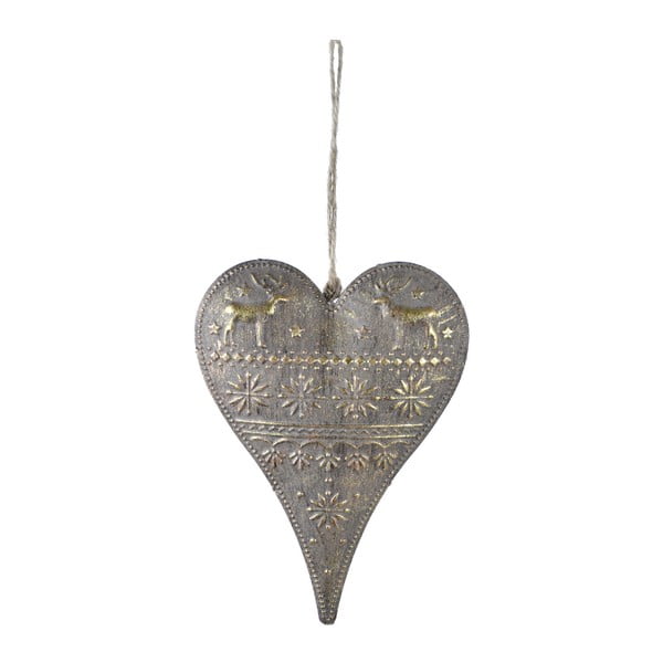 Heart arany színű szív alakú függődísz, magassága 16 cm - Ego Dekor