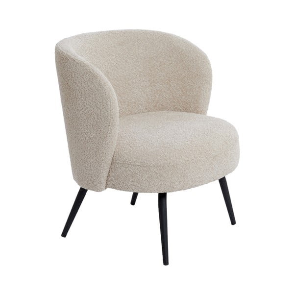 Krémszínű buklé fotel Dieyda – Light & Living