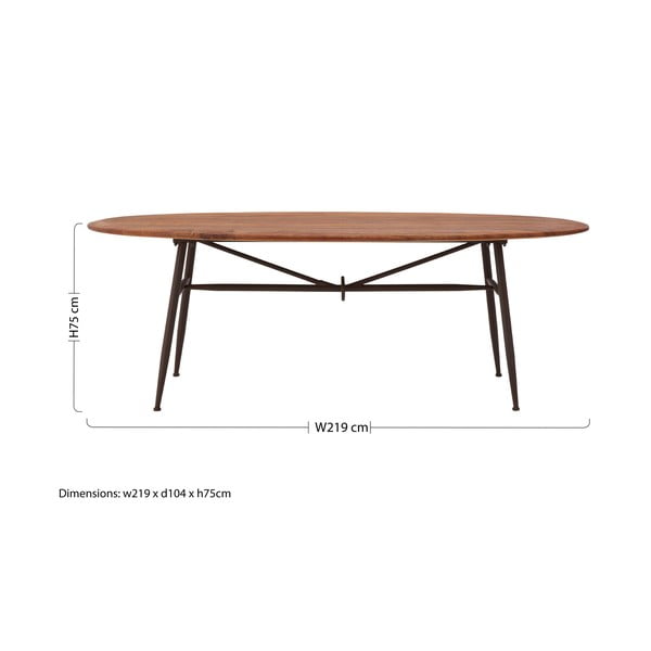 Diófa étkezőasztal 104x219 cm New Foundry – Premier Housewares-image-4