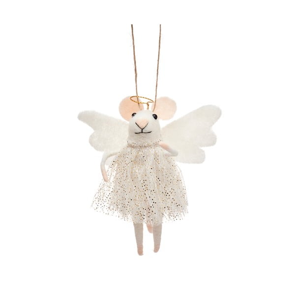 Textil karácsonyfadísz Angel Mouse – Sass & Belle