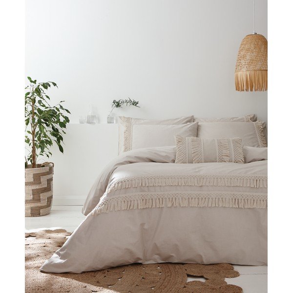 Izmir szürke-bézs pamut ágyneműhuzat, 200 x 200 cm - Pineapple Elephant -image-4