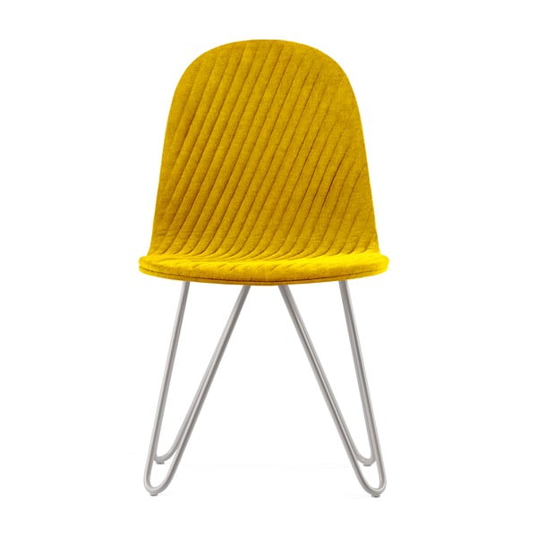 Mannequin X Stripe sárga szék fém lábakkal - Iker