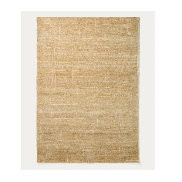 Mustársárga kézi szövésű szőnyeg 200x300 cm Eloda – Kave Home