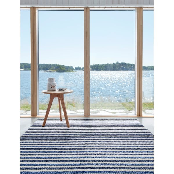 Kék-krémszínű kültéri-beltéri szőnyeg 70x120 cm Teo Denim – Pappelina-image-1