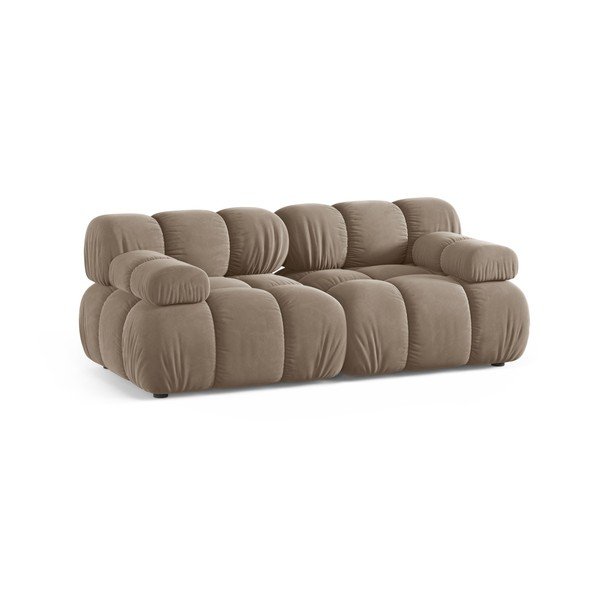 Bézs bársony moduláris kanapé 188 cm – Micadoni -image-1
