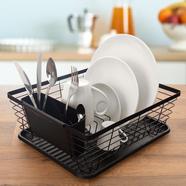 Fekete fém edényszárító 36x30,5 cm Radka – Orion-image-1