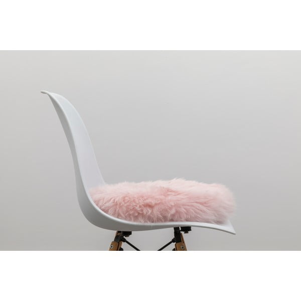 Rózsaszín szőrme székpárna ⌀ 40 cm Round - Native Natural -image-3