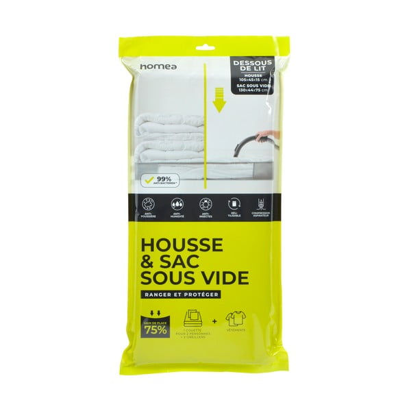 Vákuumos műanyag ágy alatti tárolódoboz 105x45x15 cm – Homéa-image-1