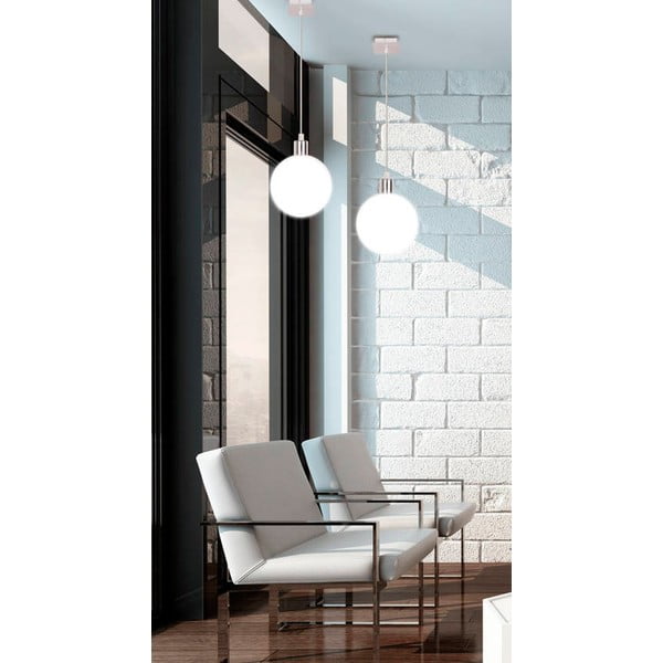 Ezüstszínű függőlámpa üveg búrával ø 15 cm Oden – Candellux Lighting-image-3