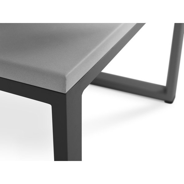Nicea szürke kültéri asztal beton díszítéssel, fekete kerettel, hossz 60 cm - Calme Jardin-image-3
