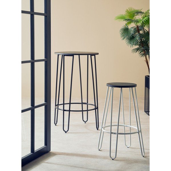 Fehér-natúr színű szilfa bárszék (ülésmagasság 75 cm) District – Premier Housewares-image-3