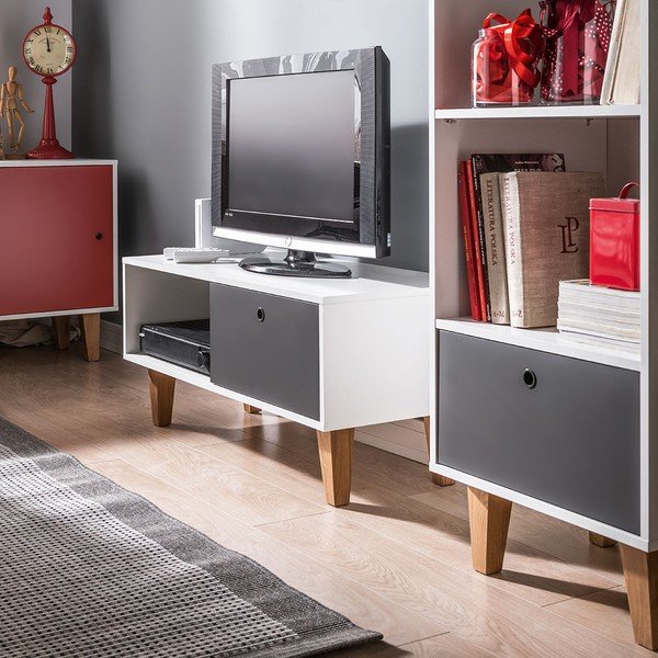Concept fehér-szürke TV-állvány - Vox-image-1