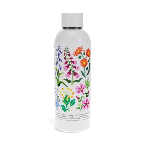 Fehér rozsdamentes acél ivópalack 500 ml Wild Flowers – Rex London