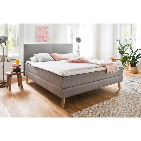 Szürke-barna boxspring ágy 180x200 cm Greta – Meise Möbel-image-4