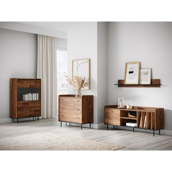 Alacsony komód diófa dekorral 90x90 cm Ely - Cosmopolitan Design-image-1