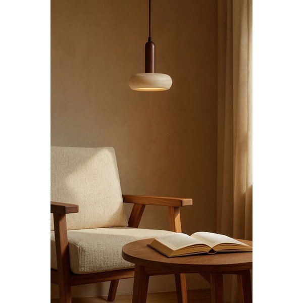 Barna-bézs LED függőlámpa kő búrával ø 15 cm Karo – Opviq lights-image-3