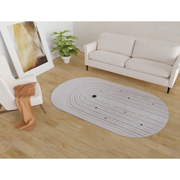 Krémszínű mosható szőnyeg 80x120 cm Oval – Vitaus-image-1