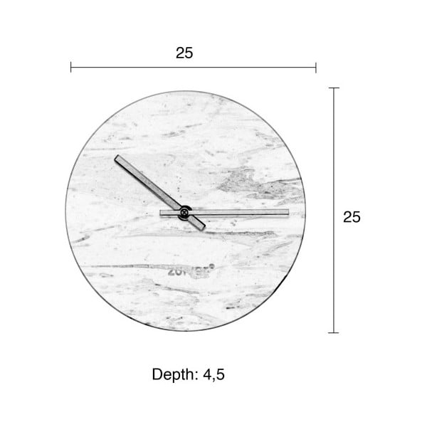 Marble Time fekete márvány falióra - Zuiver-image-2