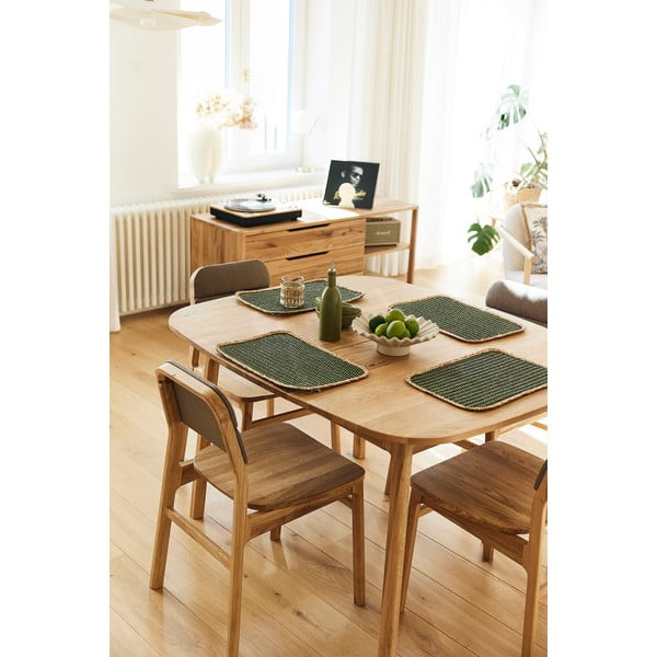 Natúr színű tölgyfa bővíthető étkezőasztal 100x120 cm Twig – The Beds-image-1