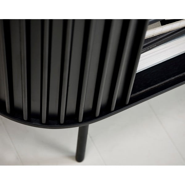 Fekete szekrény tölgyfa dekorral 125x110 cm Siena – Unique Furniture-image-1