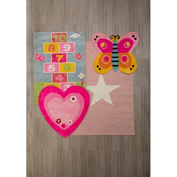 Rózsaszín gyerek szőnyeg 100x100 cm Love Heart – Premier Housewares-image-1